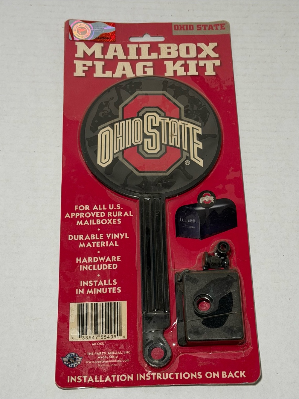 NEW NOS Deadstock NCAA OSU Ohio State Buckeyes Mailbox Flag Kit